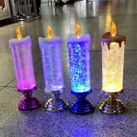 2PCS Fantasy LED Candle Lights 7-Color Gradient Crystal Electronic Candle Party Atmosphere Decorations For Christmas Birthday