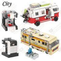 City Series Camper RV MOC Building Blocks DIY Coffee Machine Car Decoration Model Assembly Bricks Educational Toys For Kids Gift Building Sets