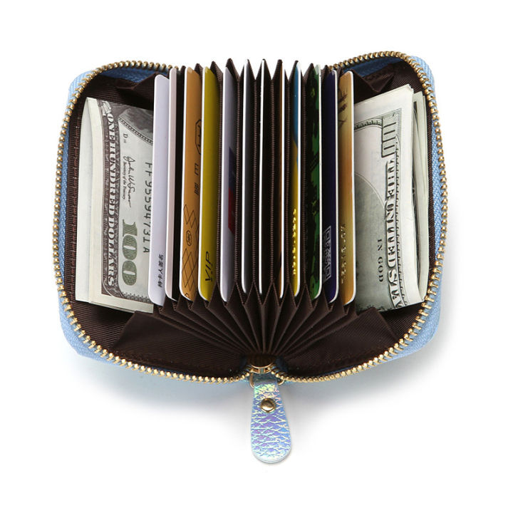 cestlafit-dompet-koin-rfid-มีซิปใหม่กระเป๋าสตางค์-pu-สุภาพสตรีกรวดวิเศษกระเป๋าเก็บบัตรอวัยวะร้านค้า