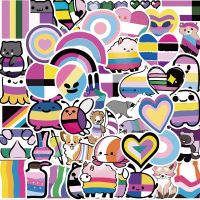 【LZ】๑✎℡  Desenhos animados do arco-íris Graffiti Etiqueta Impermeável Decoração Bagagem Laptop Geladeira Telefone Livro Decalque Bonito Roxo 50Pcs