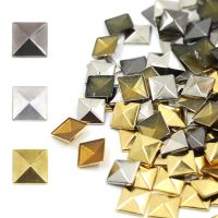 100Pcs Square Copper Studs Metal Hotfix Rhinestones For Clothes Flat Back Studs Iron On Rivets Punk Accessories DIY Shoes/Hats