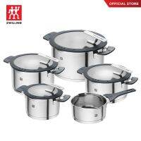 ZWILLING ชุดหม้อสแตนเลสสตีล รุ่น Zwilling Simplify 5 ชิ้น ทนทาน สีเงิน N66870005