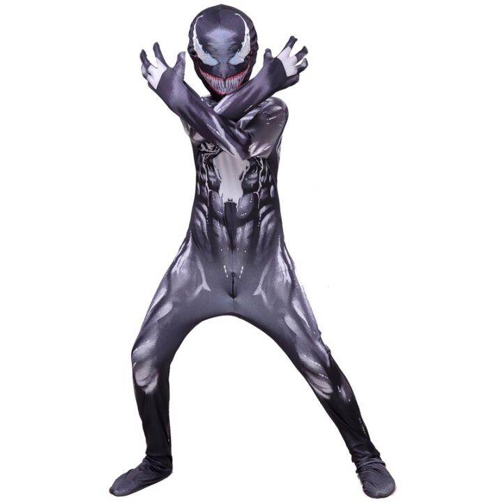 Child Venom Skinsuit Boys Marvel Movie Superhero Cosplay Halloween