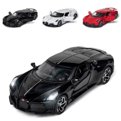 1:32 BUGATTI LA VOITURE NOIRE ล้อแม็กรถยนต์รุ่นเสียงและแสงดึงกลับคอลเลกชัน D Iecast ยานพาหนะรถยนต์ของเล่นสำหรับเด็ก