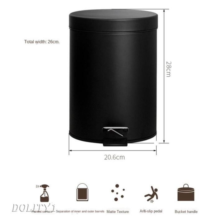 ตะโกน-5l-เหล็ก1-3แกลลอนบนถังขยะในบ้านที่เงียบสงบถังขยะสีดำ