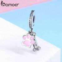 Bamoer Charm Bead 100 Silver 925 Dog Paw Shape Fit celets Jewelry Making Fashion Accessories SCC452