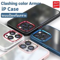 PTP15  Case for iPhone 13 12 11 Pro Max เคส ป้องกันกรอบโลหะเต็มรูปแบบของเลนส์ โปร่งใส กันกระแทกเคส สำหรับ ไอโฟน ซองใส่โทรศัพท์ case