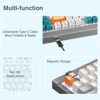 AULA F3050 2.4G + 108แบบมีสายโหมดคู่ร้อน-Swappable แป้นพิมพ์เชิงกลสำหรับเล่นเกมแสงเย็นสำหรับนักเล่นเกมคอมพิวเตอร์ (ฟรี10คีย์)