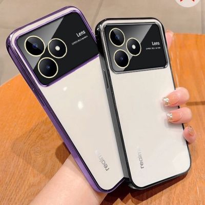 Softcase เคสใสสำหรับ Realme C55 C53 NFC 4G Realmi 2023เคสโทรศัพท์เกราะป้องกันกล้องกันกระแทกแม่เหล็กยึดโทรศัพท์กรอบด้านหลังตัวยึดตัวจับ