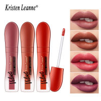 Enerbeauty【KRISTEN LEANNE】Matte ลิปสติกเหลวกำมะหยี่ลิปเคลือบริมฝีปาก24H คงทน Moist เดิมให้ความชุ่มชื้นเติมน้ำ Non-Drying High Pigment LipGloss