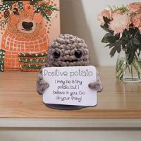 Positive Potato Crochet ToyPlush Cute Wool Knitting Doll Table Ornaments Office Decor Funny Christams Gift