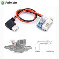 FEBRAIN ปลั๊กทรงตัวโมเดลเครื่องชาร์จแบบ C ถึง5V BEC,สายไฟ5V สายชาร์จสำหรับพลาสติกกำลังสูง GoPro Hero 6 / 7 / 8/9/10/11