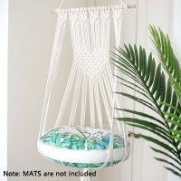 Hand Tapestry Wall Hanging Macrame Cat Hammock Bed Swing Living Room Home Decoration without Mat