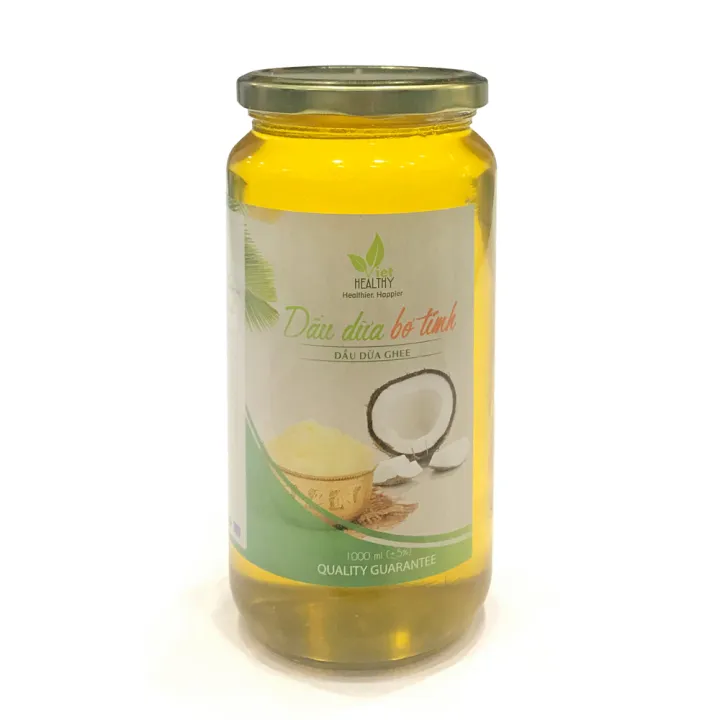 Dầu dừa ghee Viet healthy 1000ml, giàu vitamin A,D,K2,E, giúp thải độc, giàu chất xơ, bảo vệ tim
