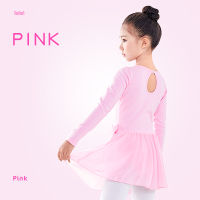 Kids Girl платье Ballet Gymnastics Leotard Dress Performance LongShort Sleeve Dance Leotard Dancewear Clothes with Chiffon Tie