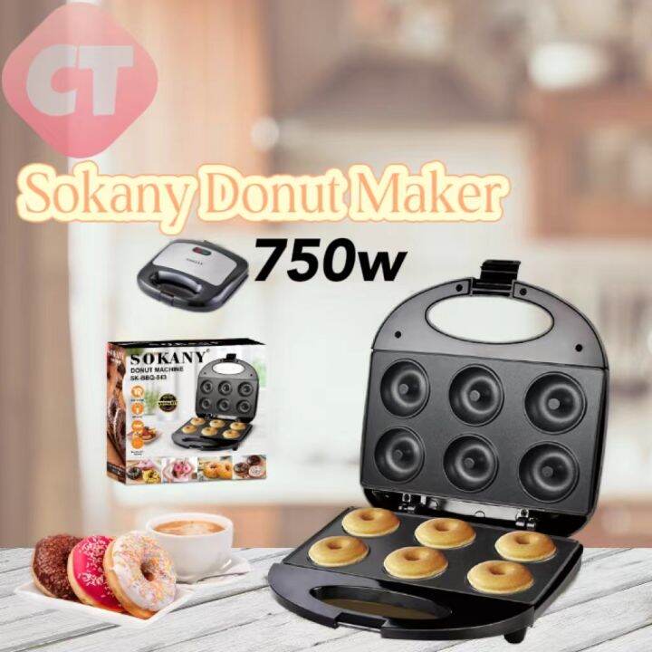 Sokany 6 Holes Mini Donut Maker Machine Home Breakfast Cake Machine ...