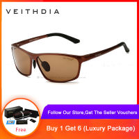 VEITHDIA แว่นกันแดด สไตล์วินเทจ  Polarized ผลิตจากวัสดุแมกนีเซียมอลูมิเนียม แว่นตากันแดด แว่นโพลาไรซ์ สำหรับผู้ชาย – 6520