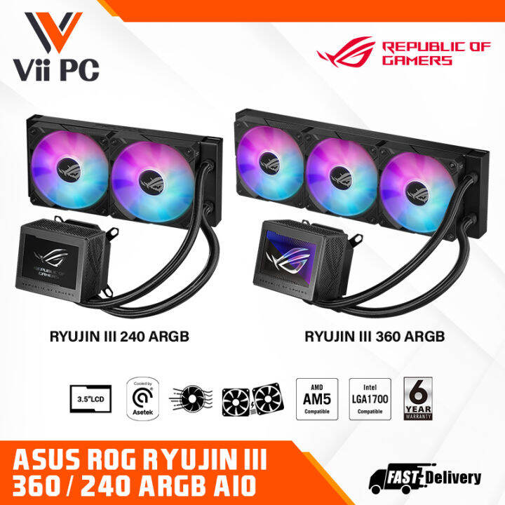 ASUS ROG Ryujin III 360 / 240 ARGB All-in-one Liquid CPU Cooler 360mm ...