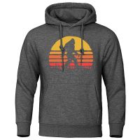 Retro Bigfoot Silhouette Sun Vintage - Believe! Clothing Men Sweatshirts 2022 Autumn Hoody Casual Funny Streetwear Size XS-4XL