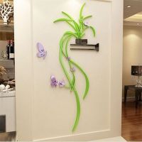 Acrylic DIY 3D flower wall stickers hanging orchid bedroom porch living room sofa background wall decoration mirror wall sticker