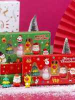 ยางลบแพ็ค 4 ชิ้น  Paing Merry Christmas Santa Claus Pencil Erase กล่องสีแดง