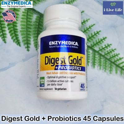 เอนไซม์ย่อยอาหาร + โพรไบโอติก เพื่อสุขภาพทางเดินอาหาร Digest Gold + Probiotics 45 Capsules - Enzymedica
