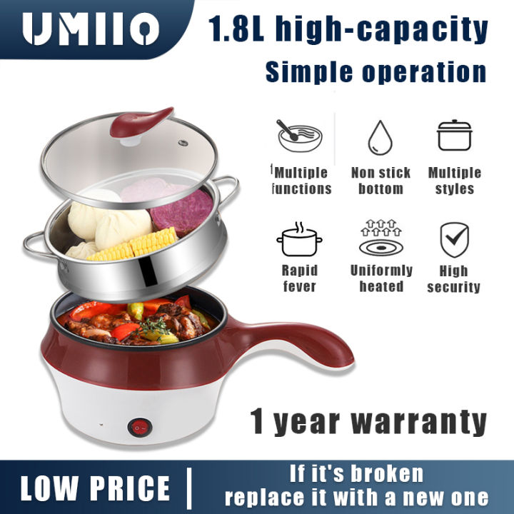 1.8 L Electric Cooking Pot Multifunctional Non-stick Pan Household
