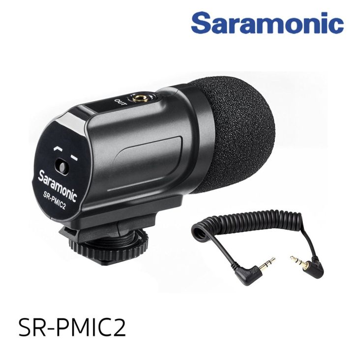 best-seller-saramonic-sr-pmic2-mini-stereo-condenser-microphone-with-integrated-shockmount-low-cut-filter-amp-battery-free-operation-กล้องถ่ายรูป-ถ่ายภาพ-ฟิล์ม-อุปกรณ์กล้อง-สายชาร์จ-แท่นชาร์จ-camera-a