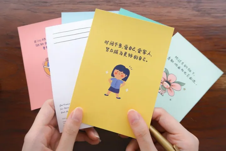 Promotional cards with Chinese quotes, 12 Editor B with English translations, such as B. Notebooks, tabs, incentive cards, posters, Lazada, Italy