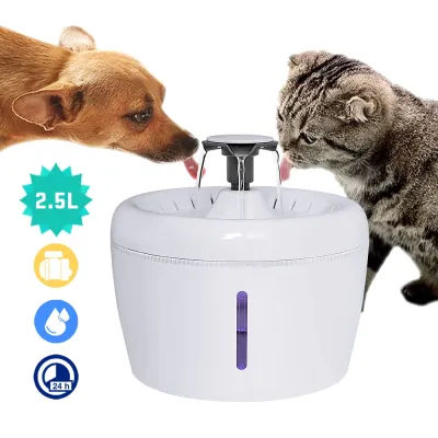 ชามที่ป้อนน้ำน้ำอัตโนมัติสำหรับ2.5L สุนัขแมว USB ไฟฟ้าก็อกน้ำดื่มอัตโนมัติปิดเสียงเครื่องจ่ายน้ำ