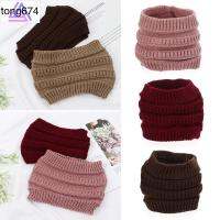 1ชิ้นกว้างหนา Headwraps Headwear Headwear ผ้าโพกหัวถักไหมพรมหมวกบีนนี่หางม้าผ้าปิดหน้าที่รัดผม