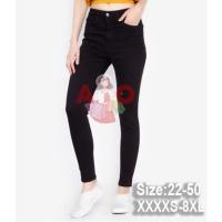 Aurora Womens Stretchable Skinny Black Jeans Seluar Hitam Getah Kain Memeri Ladies Seluar Denim Jeans Hitam