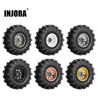 INJORA 1.0 Beadlock Wheel Mud Tires Set Deep Dish Negative Offset 3.78mm For RC Crawler Car Axial SCX24 Enduro24 (W1004-T1007)