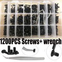 1200pcs M2 M3 M4 M5 Flat Screws Countersunk Screws Washers Nut Set With Hexagon Socket Carbon Steel Nut and Bolt set Nails  Screws Fasteners