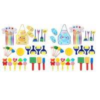 Foam Art Craft Drawing Tools Painting Brushes Kids Arts and Crafts 32pcs Early Learning Kids Painting Kits with Flower Pattern Brush for Boys Girls superior