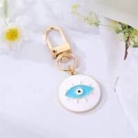 1Pcs รอบ Evil Eye Keychain Key Ring สำหรับเพื่อนคู่ Boho สีฟ้ากระเป๋า Airpods กล่องโทรศัพท์คีย์ charm เครื่องประดับ