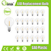 25ชิ้น G40 1วัตต์สาย LED อะไหล่ซ่อมไฟ E12 110โวลต์220โวลต์สีขาวนวลหลอดไฟสำหรับพลาสติก LED สัตว์เลี้ยงแทนหลอดไส้ G40 7วัตต์