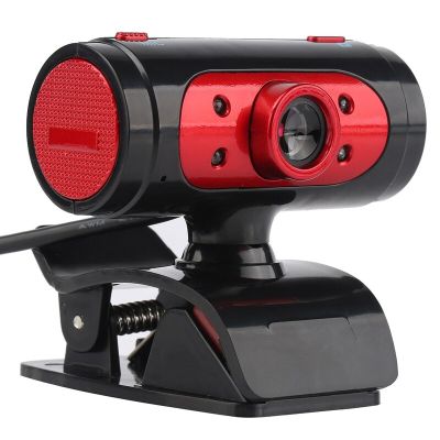 สีแดงกล้องคอมพิวเตอร์ไมโครโฟน Usb HD เว็บแคมพร้อมไมโครโฟนและ LED เติมแสงกล้อง USB สำหรับพีซีตั้งโต๊ะ USB Driverless
