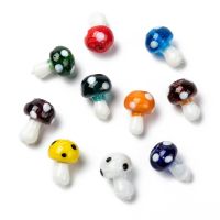 10pc  Handmade Lampwork Beads Mushroom Mixed Color 19x14.5mm Hole: 2mm