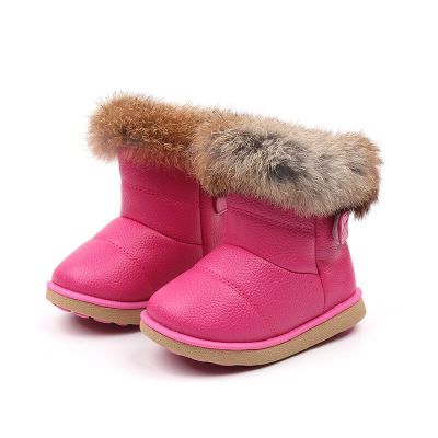 JGSHOWKITO สาวบู๊ทส์แฟชั่นรองเท้าหิมะสำหรับเด็กเด็ก Ruer บู๊ทส์สำหรับเด็กวัยหัดเดินชายหญิงเด็กวัยหัดเดินที่อบอุ่นผ้าฝ้ายตุ๊กตาขน