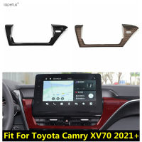 แดชบอร์ด AC Air Vent Outlet เครื่องปรับอากาศแผงสำหรับ Toyota Camry XV70 2021-2023 ABS คาร์บอนไฟเบอร์อุปกรณ์ตกแต่งภายใน