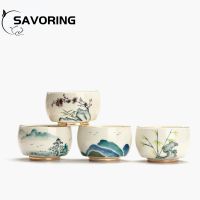 （glistening shop）160Ml RetroPainted Gold Hand Painted Master CupCupSingle CupTea Set LargeBowl Gifts Box