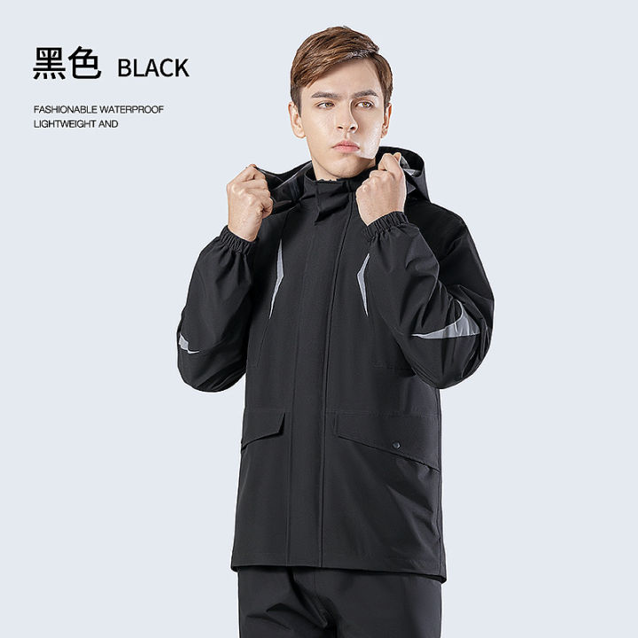 men-split-raincoat-suit-waterproof-motorcycle-raincoat-poncho-grey-black-outdoor-hiking-rain-coat-rainwear-camping-supplie