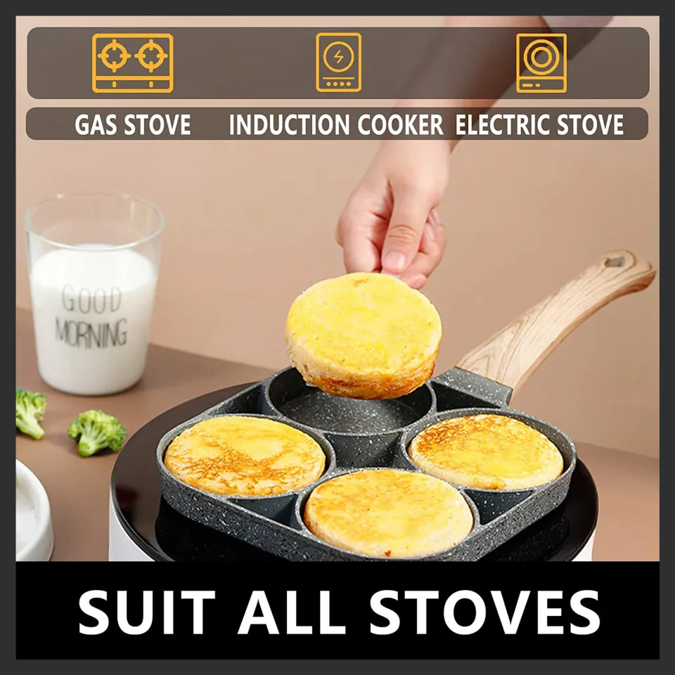 4 Cup Omelette Pan Non-stick Frying Pan Egg Pancake Kitchen