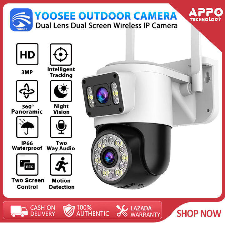 YOOSEE Y16 Dual lens CCTV Camera 4K 3MP Outdoor wireless WIFI Motion