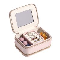 Portable Jewelry Storage Box Organizer Display Travel Jewelry Zipper Case Box Earrings Necklace Rings Jewelry Box