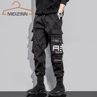 Mens Cargo Pants 2022 Summer Ribbons Big Pockets Hiphop Drawstring Cargo Jogger Pants Streetwear Casual Men Overalls Sweatpants