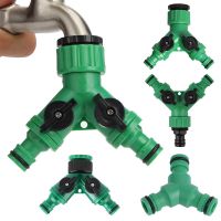 Garden Hose Y Connector 1/2" 3/4" Female Thread 2-way Tap Adapter Quick Joint Kit with On/Off Valve Water Splitter accessories Valves