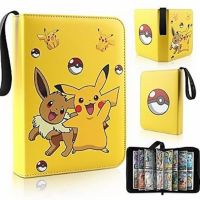 PU Leather Pokemon 200 Cards Binder TCG Game Zipper Card Album 50 PAGES 4 Double Side POCKETS Sealed Fixed Page for MtG/PTCG/YGO