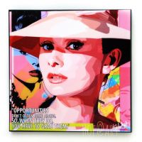 Audrey Hepburn #3 ออเดรย์ เฮปเบิร์น นักแสดง Hollywood Actress รูปภาพ​ติดผนัง pop art พร้อมกรอบและที่แขวน กรอบรูป คำคม แต่งบ้าน ของขวัญ